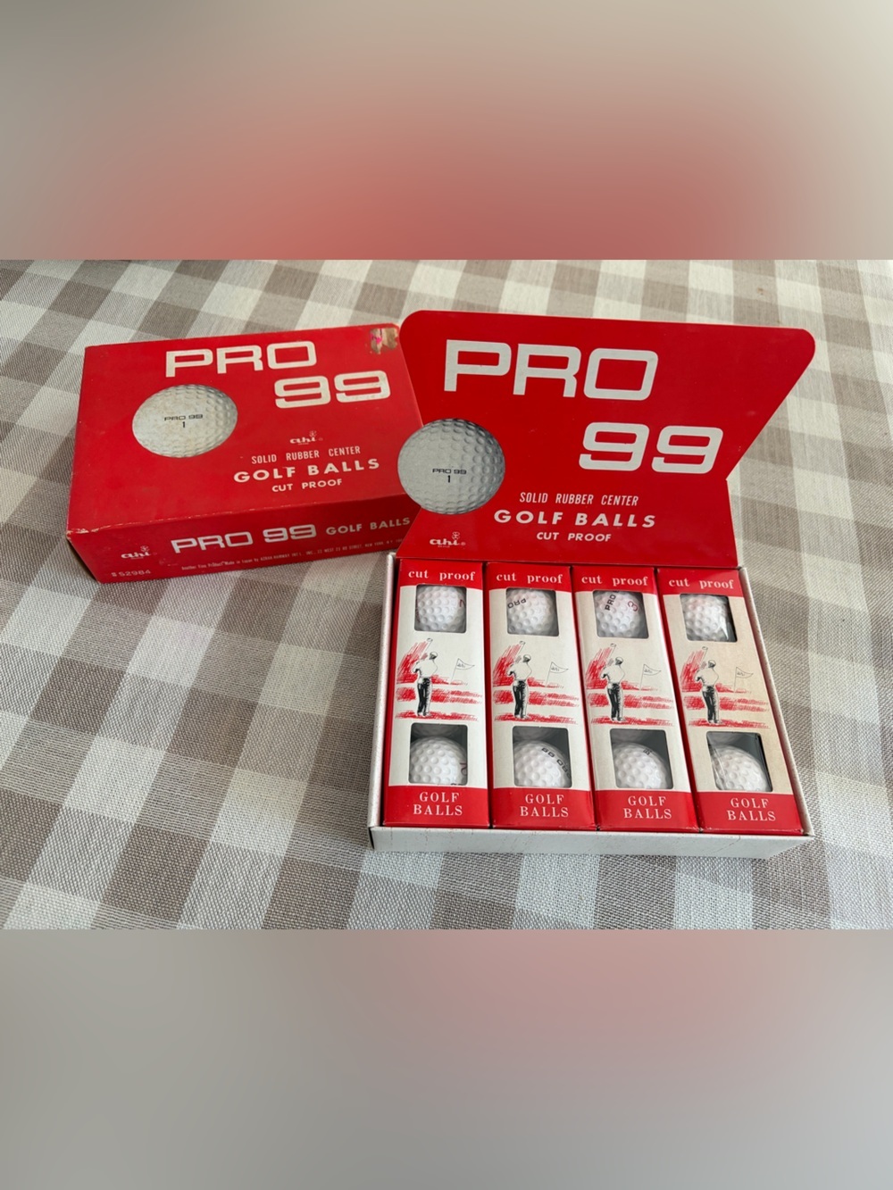 Vintage New in Box Pro 99 Golf Balls and display boxes 12 golf balls